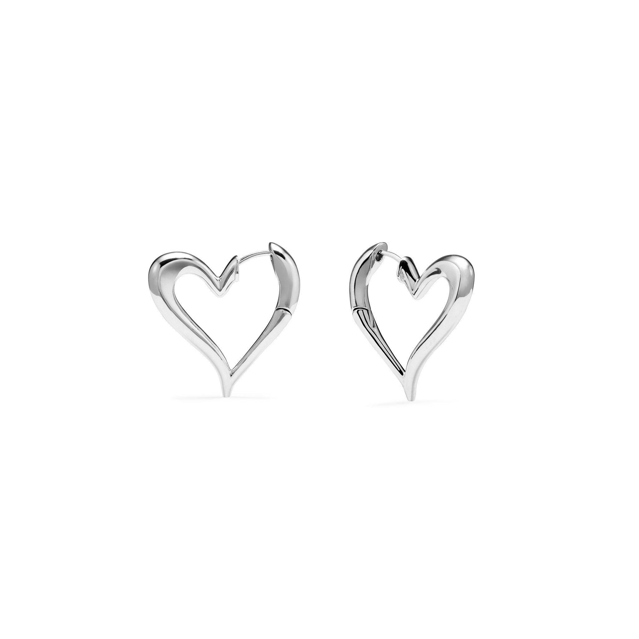 Sterling Silver Open Heart Earrings