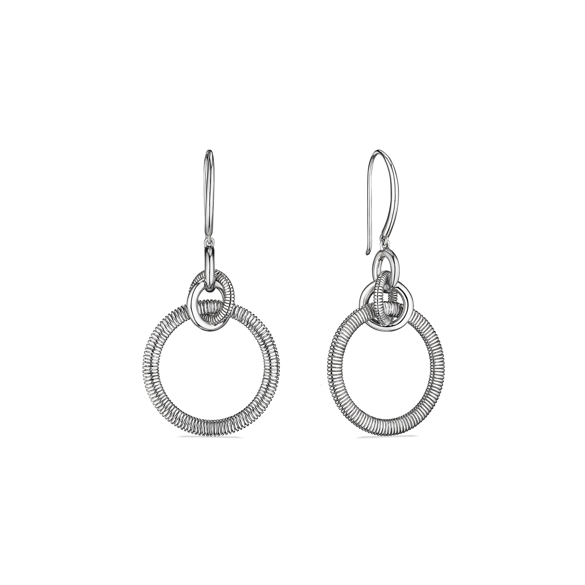 Interlocking Sterling Silver Circle Earrings