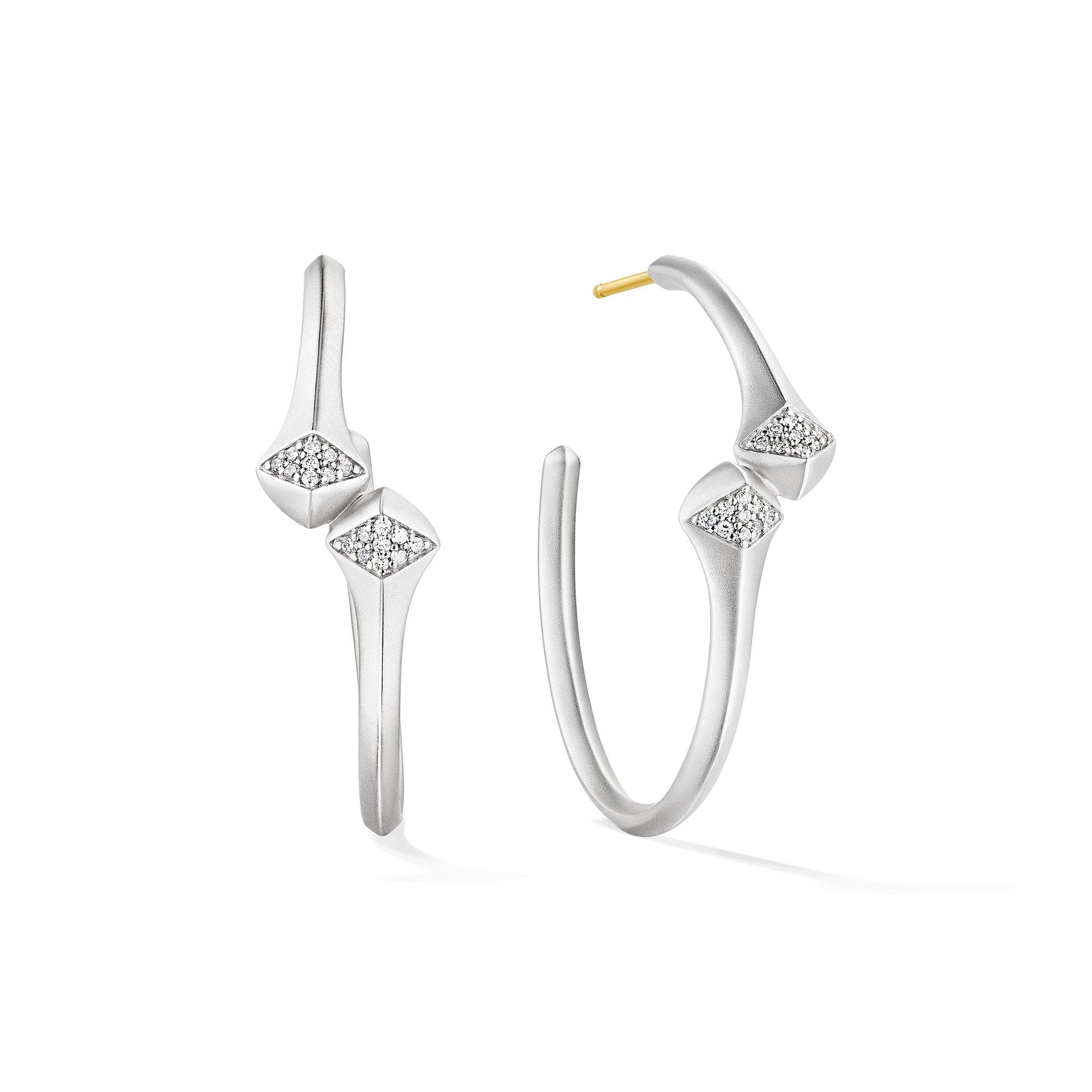 Iris Hoop Earrings with Diamonds