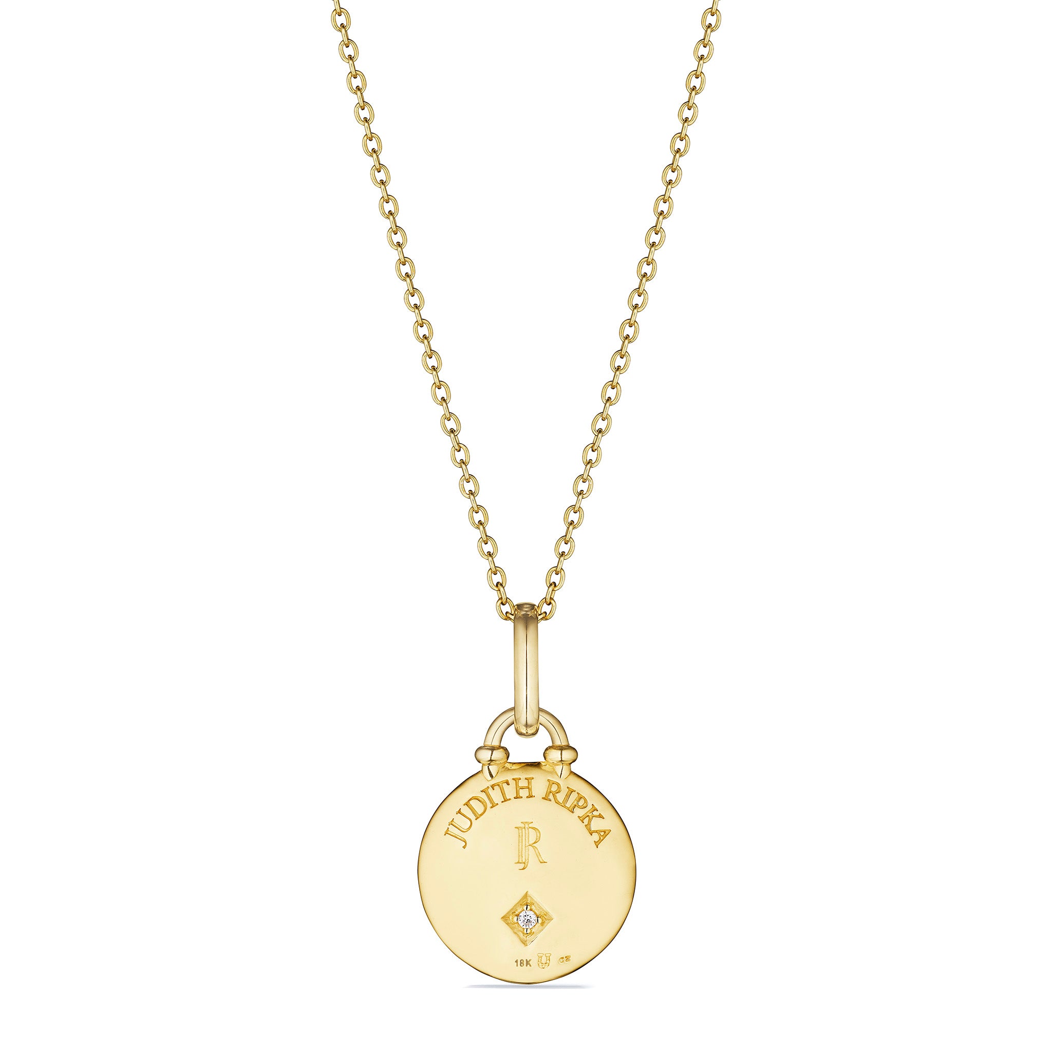 Little Luxuries Sun and Moon Medallion Necklace with Diamonds in 18K