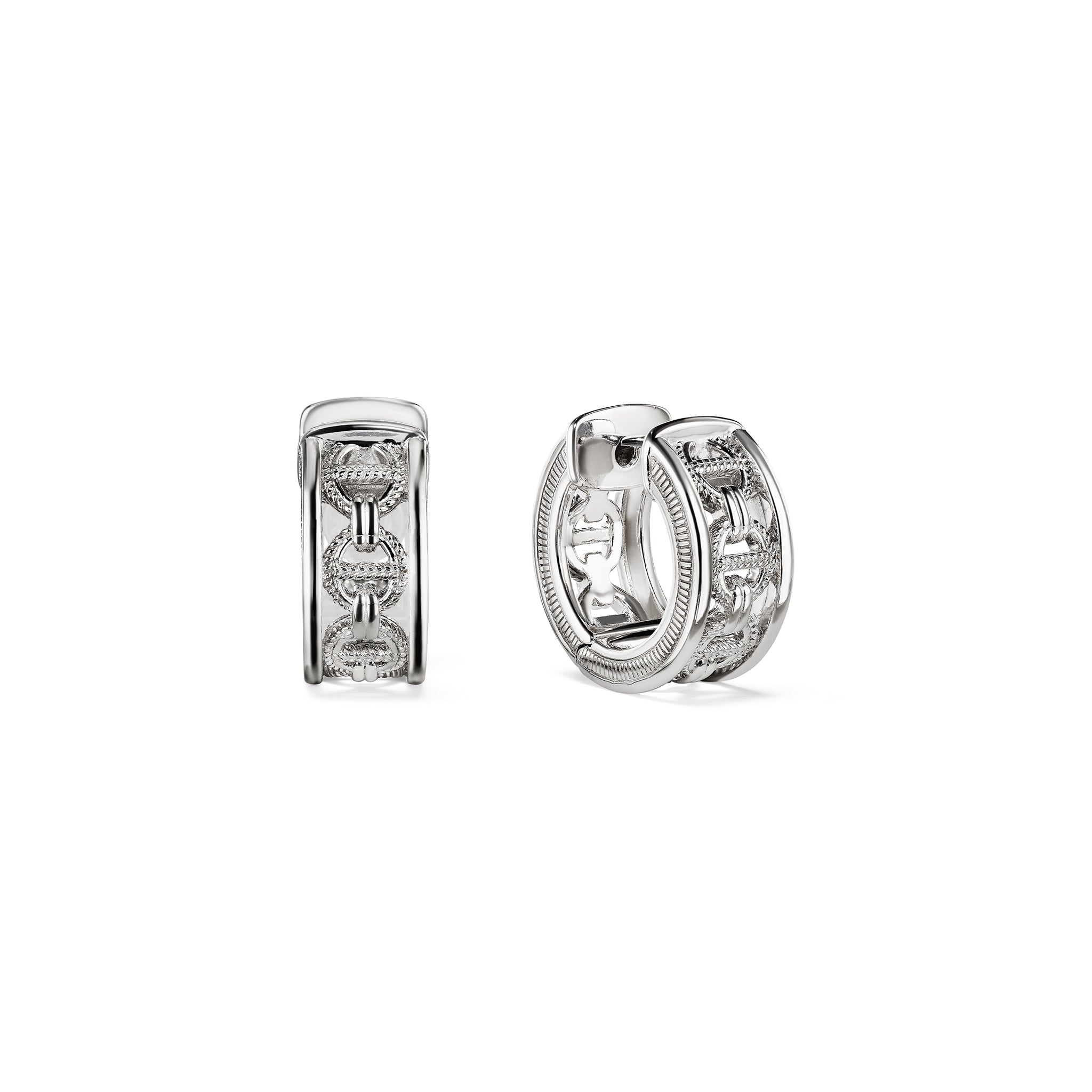 Judith Ripka Eros Heart Hoop Earrings - Sterling Silver Hoop, Earrings -  JRK33645