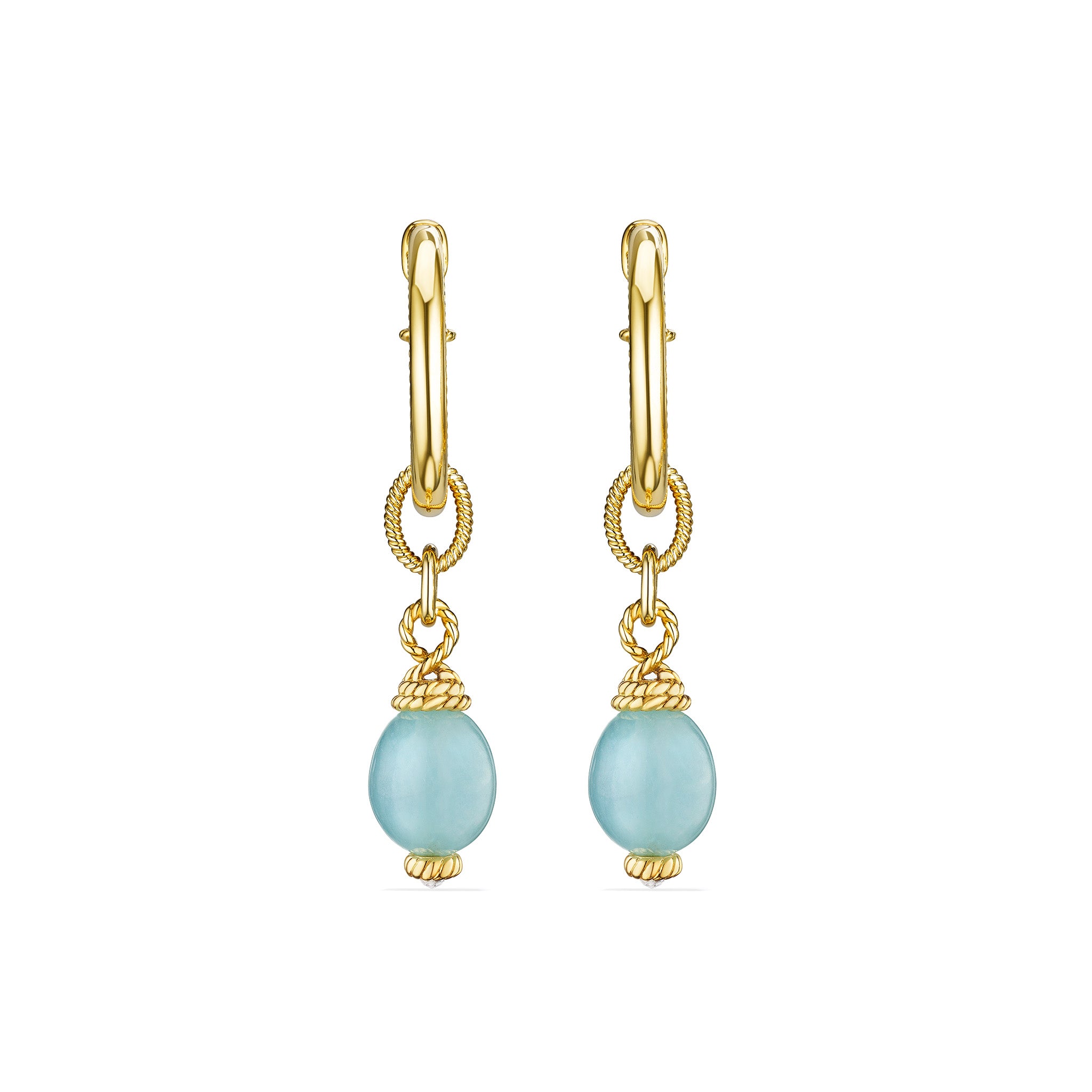 24K Gold 2024 Vermeil Natural Aquamarine Earring Pair