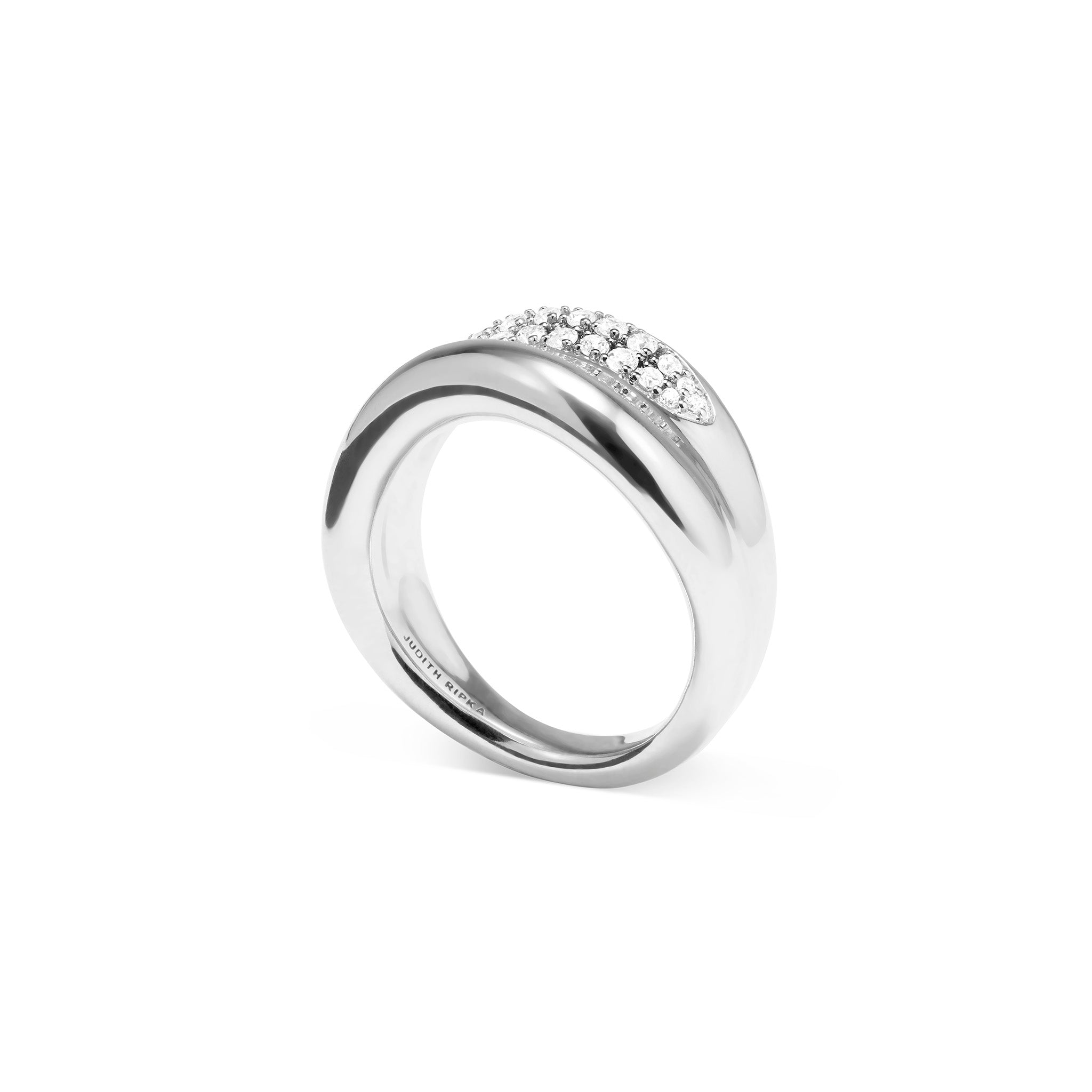 Eros Sculptural Band Ring with Diamonds